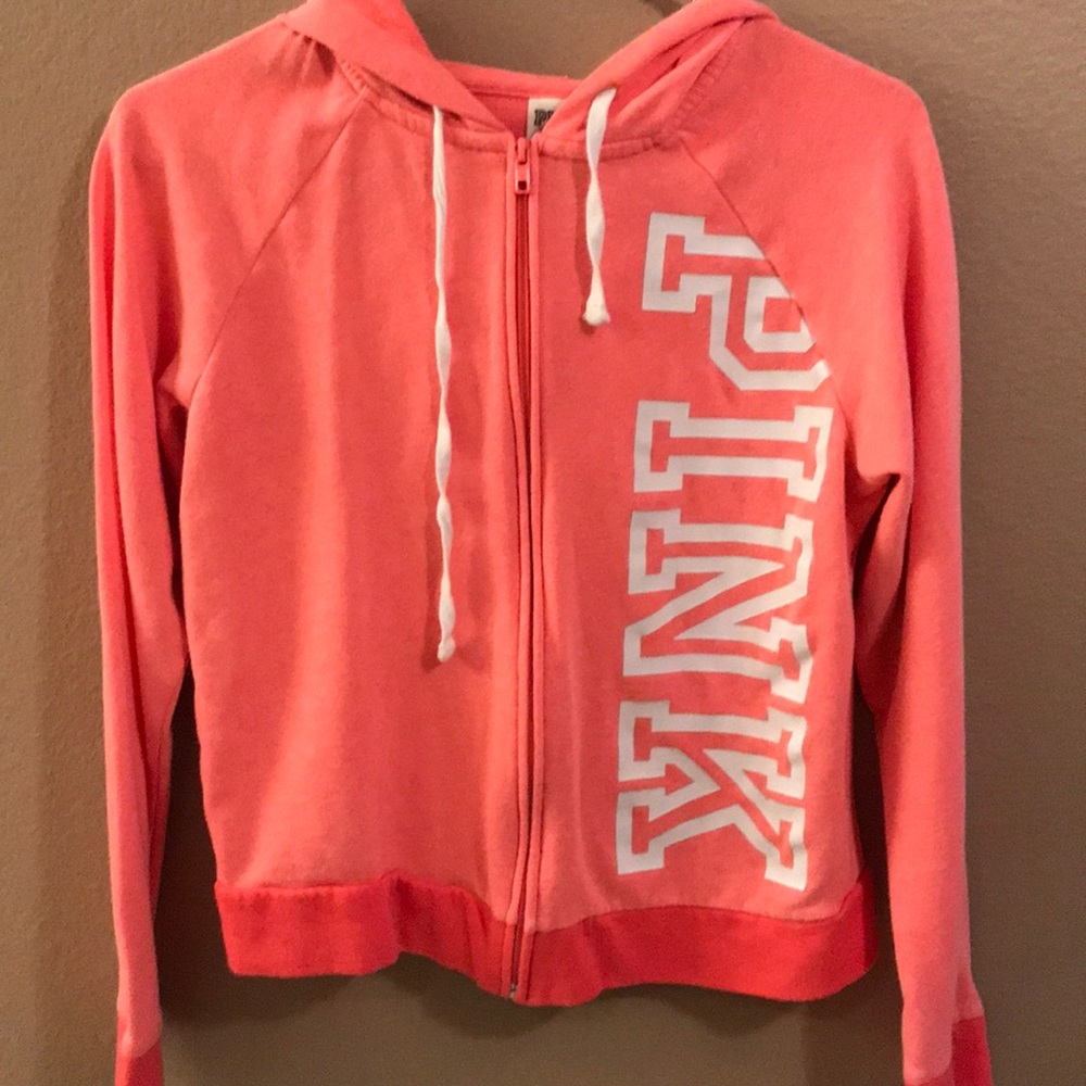PINK coral zip up hoodie